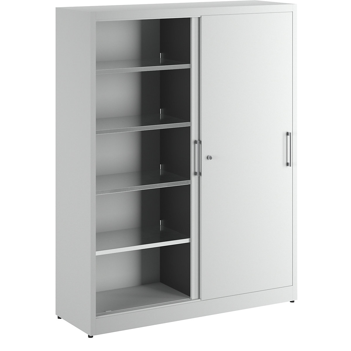 Sliding door cupboard – eurokraft basic, steel body, HxWxD 1950 x 1500 x 500 mm, grey-3