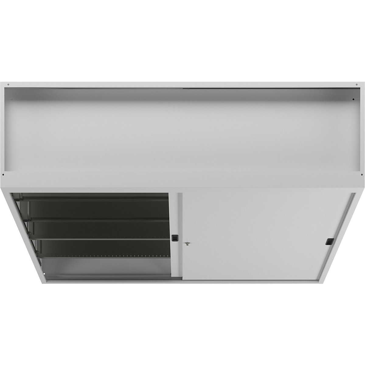 Sliding door cupboard with solid panel doors – LISTA (Product illustration 4)-3
