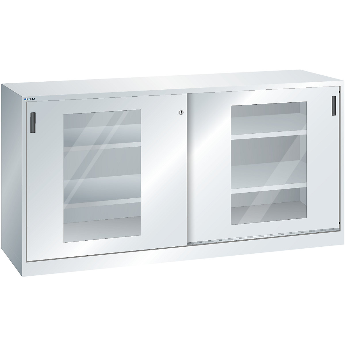 Sliding door cupboard with vision panel doors – LISTA (Product illustration 9)-8