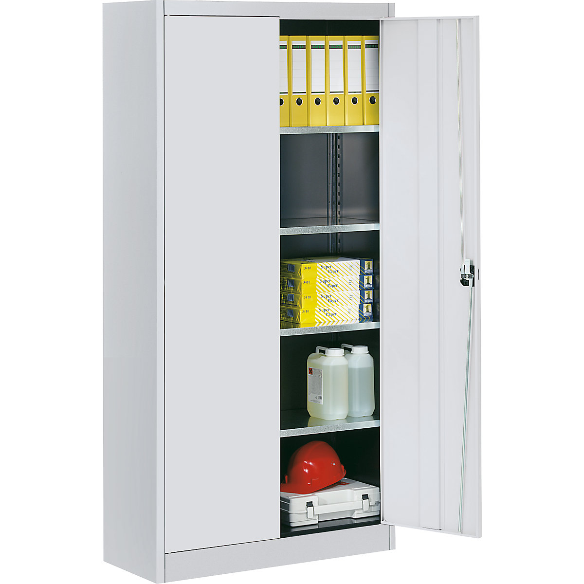 Storage cupboard, HxW 1950 x 950 mm – mauser, depth 500 mm, housing and doors light grey-7