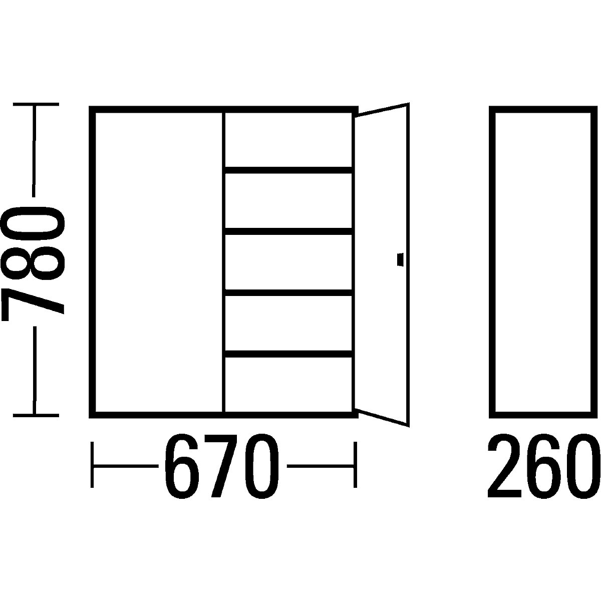 Storage cupboard made of sheet steel – eurokraft pro (Product illustration 3)-2