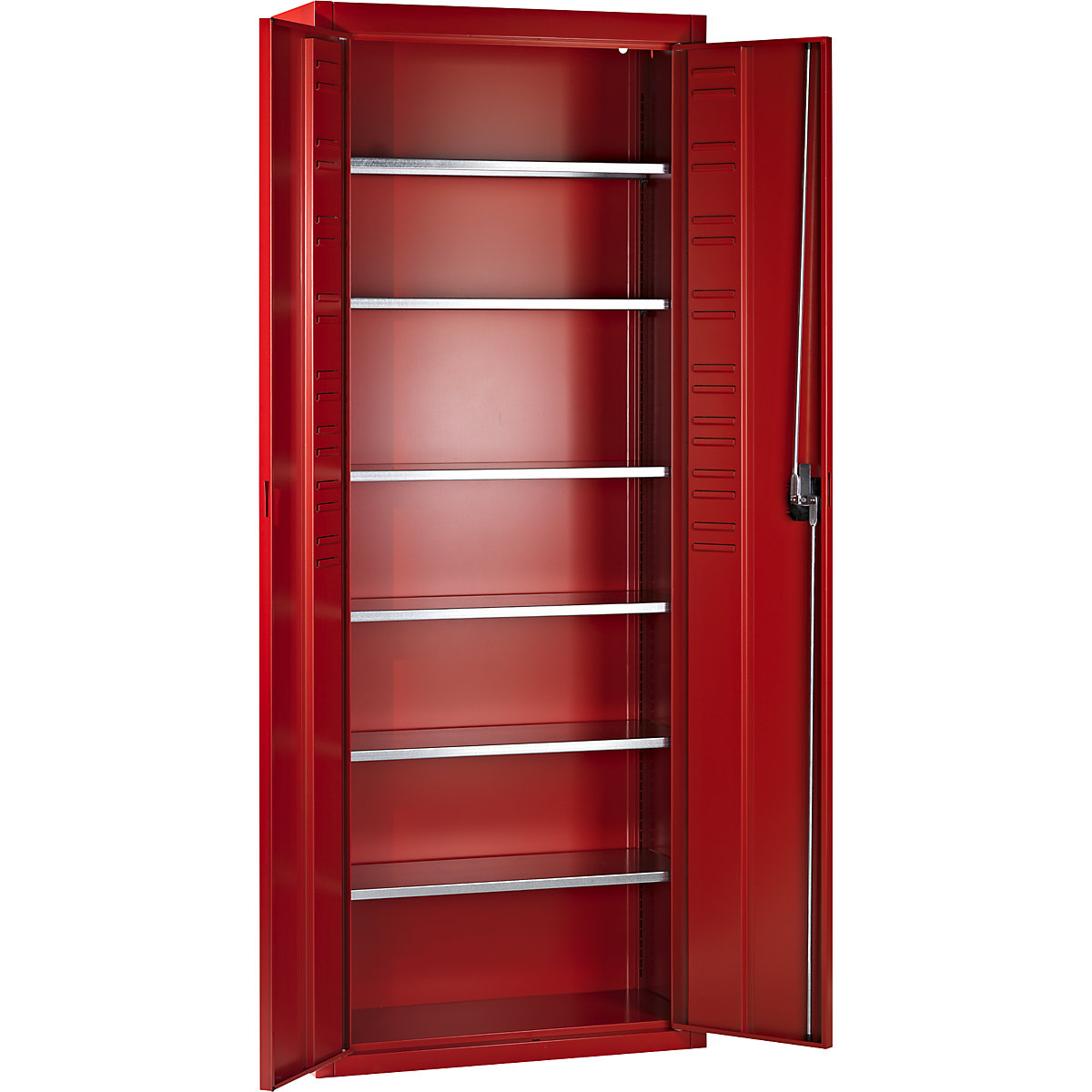 Storage cupboard, without open fronted storage bins – mauser, HxWxD 1740 x 680 x 280 mm, single colour, flame red-8