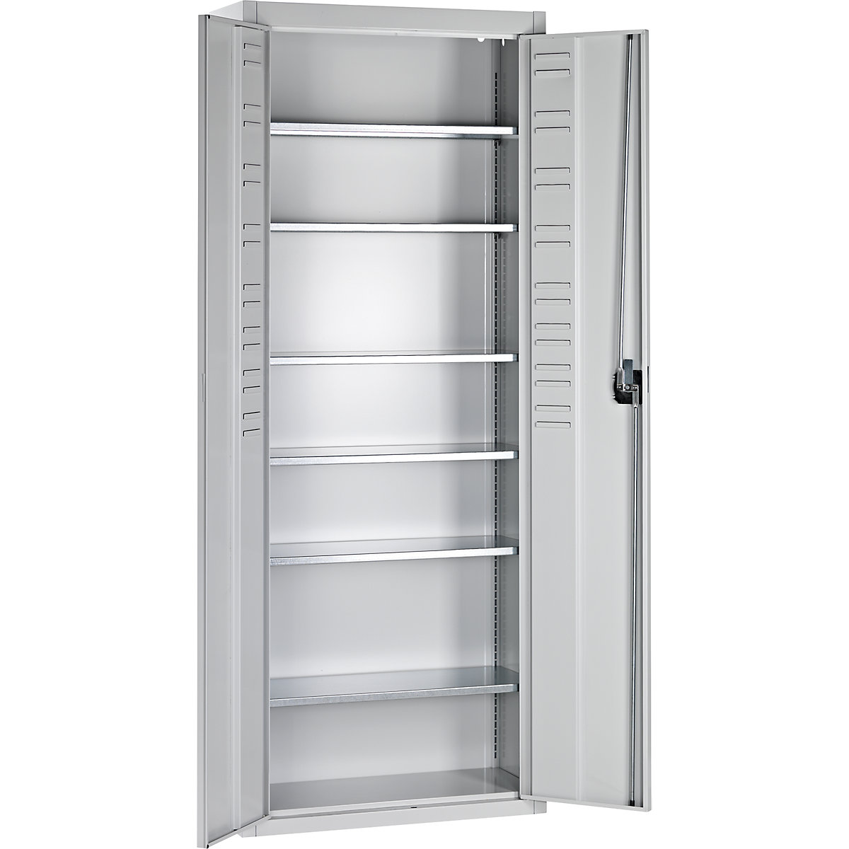 Storage cupboard, without open fronted storage bins – mauser, HxWxD 1740 x 680 x 280 mm, single colour, light grey-4