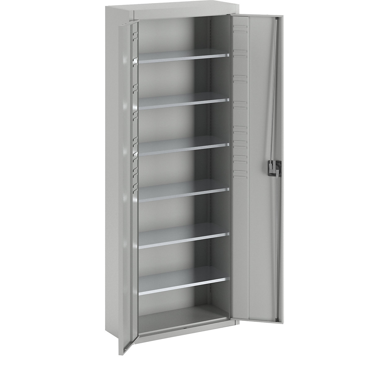 Storage cupboard, without open fronted storage bins – mauser, HxWxD 1740 x 680 x 280 mm, single colour, light grey-7