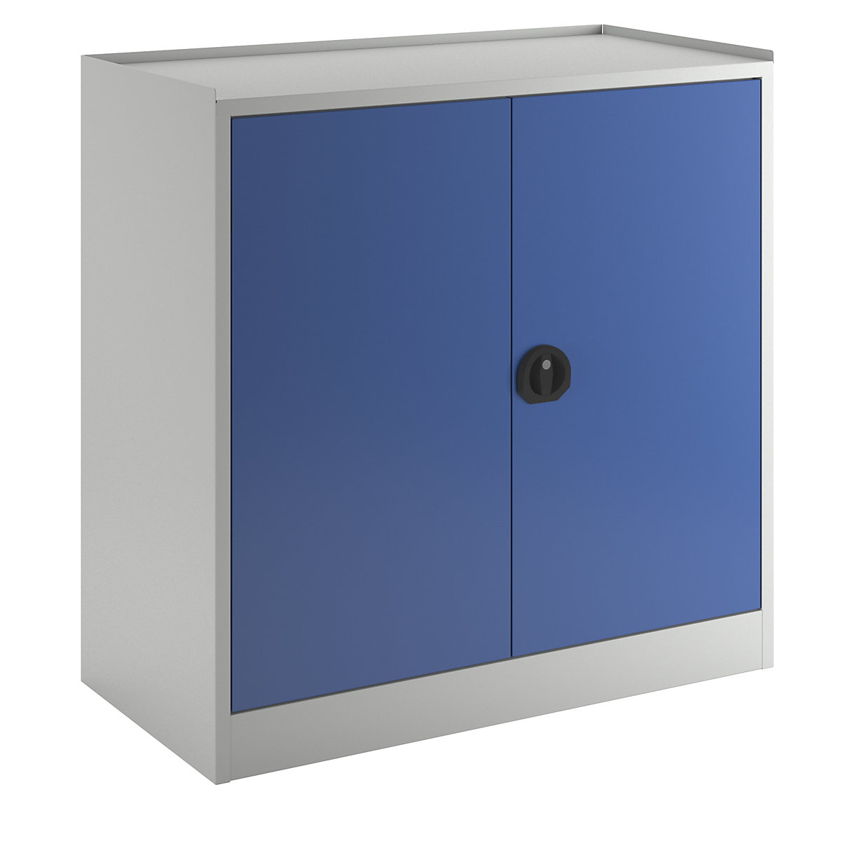 Tool and side cupboard – eurokraft pro, 2 drawers, 2 full length shelves, gentian blue doors-5
