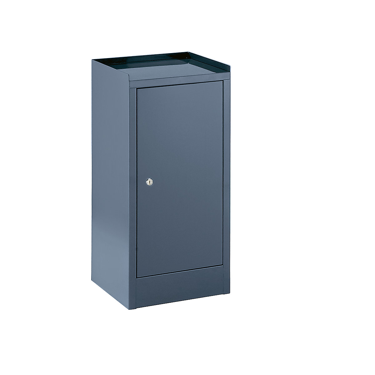 Tool cupboard – eurokraft basic, with 1 drawer, 2 shelves, HxWxD 750 x 350 x 350 mm, blue grey RAL 7031-2
