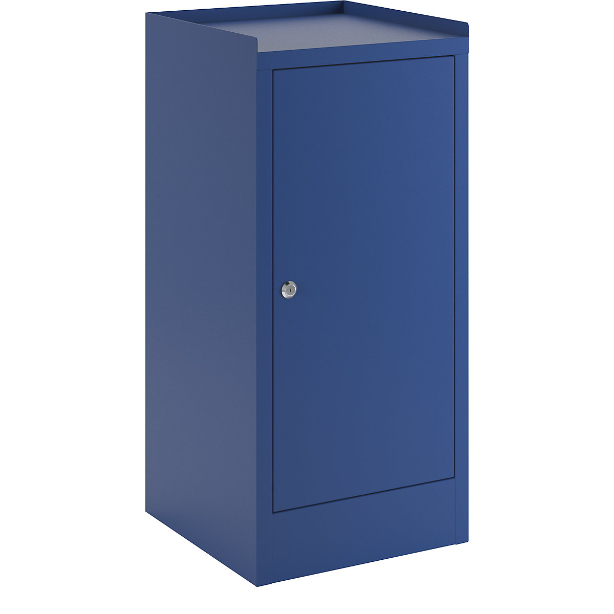 Tool cupboard – eurokraft basic, with 1 drawer, 2 shelves, HxWxD 750 x 350 x 350 mm, gentian blue RAL 5010-3