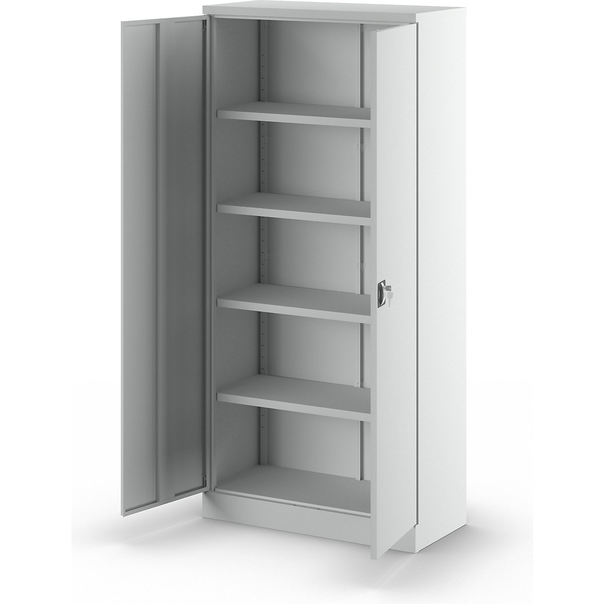 Universal cupboard with hinged doors and 4 shelves – eurokraft basic (Product illustration 5)-4