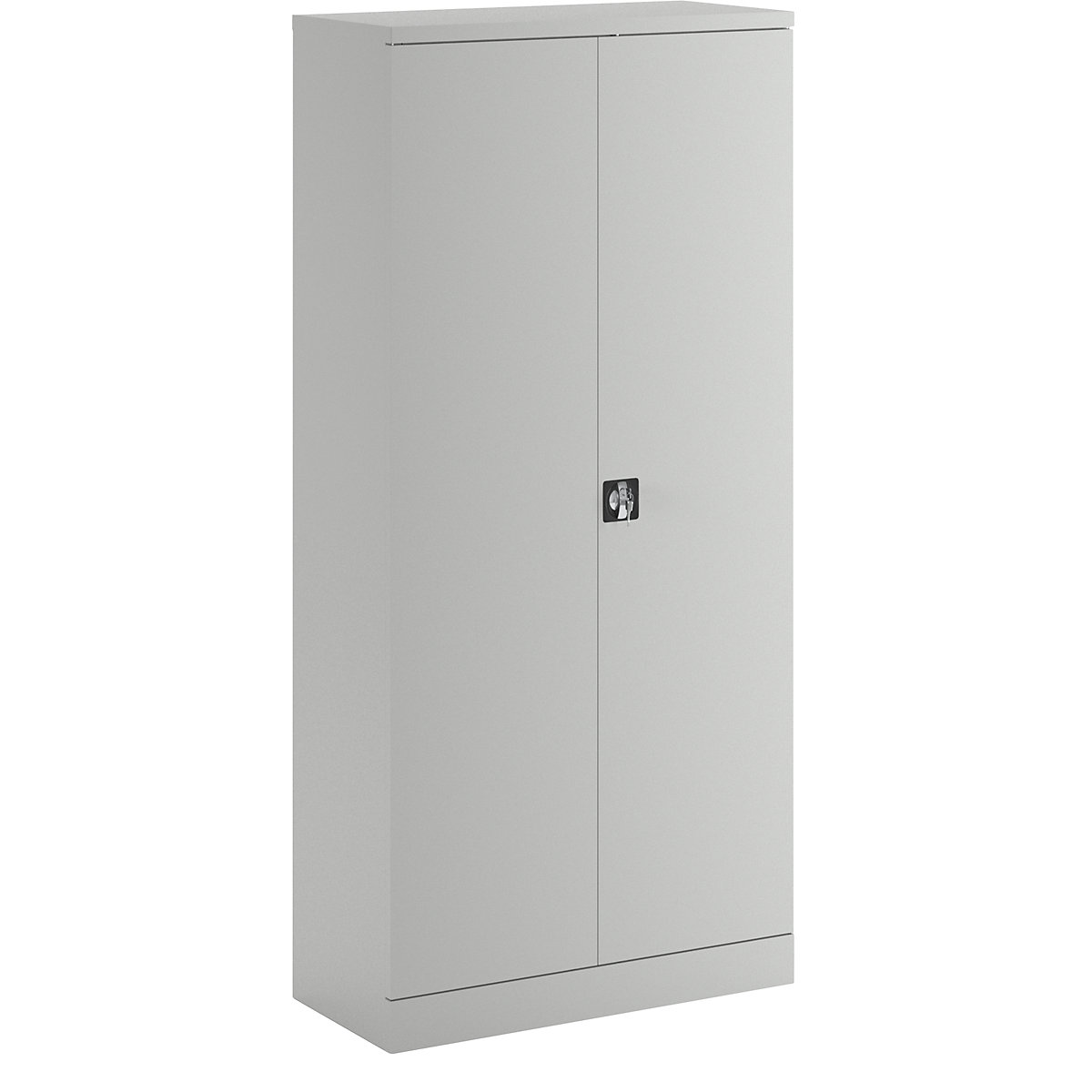Universal cupboard with hinged doors and 4 shelves – eurokraft basic, HxWxD 1950 x 915 x 421 mm, body and doors light grey-3