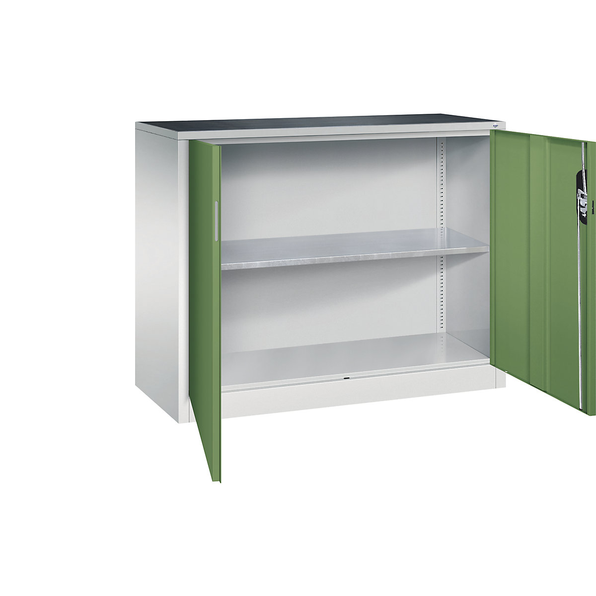Workshop side cupboard with hinged doors – C+P