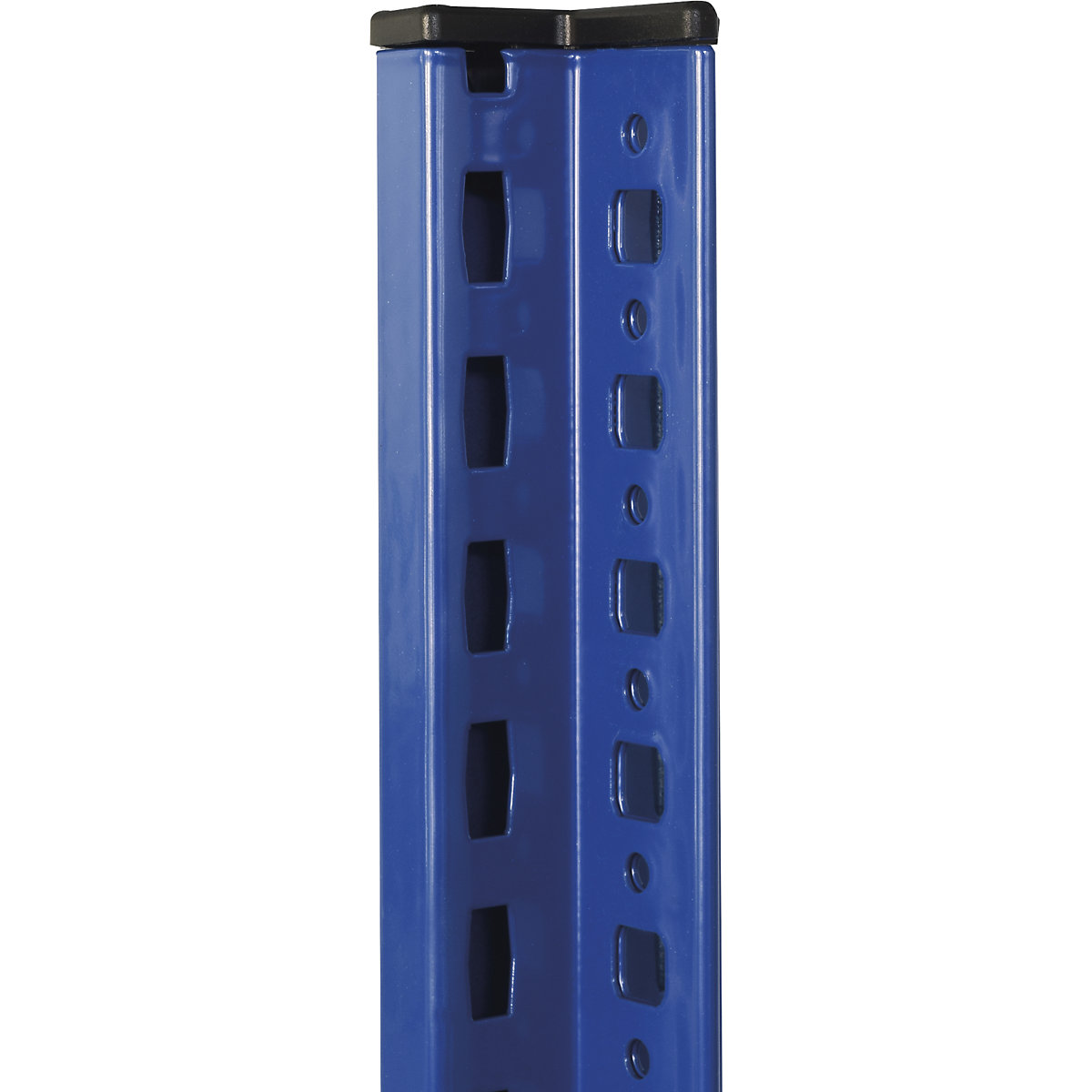 Magazijn-inhaakstelling, stellingstaander blauw, legbord verzinkt – eurokraft pro (Productafbeelding 7)-6
