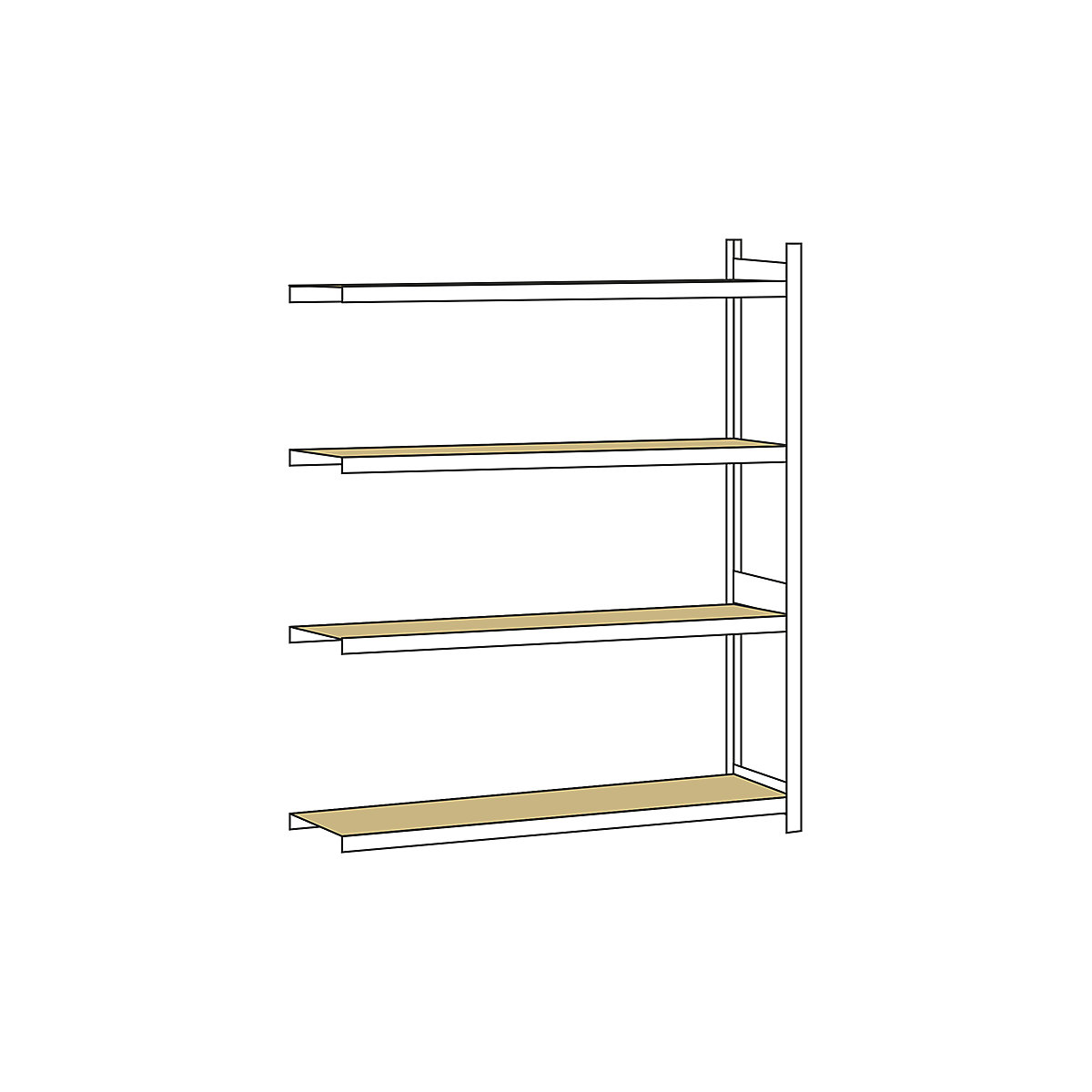 Breedvakstelling, met spaanplaat, hoogte 2500 mm – SCHULTE, spanwijdte 2250 mm, aanbouwstelling, diepte 500 mm-7