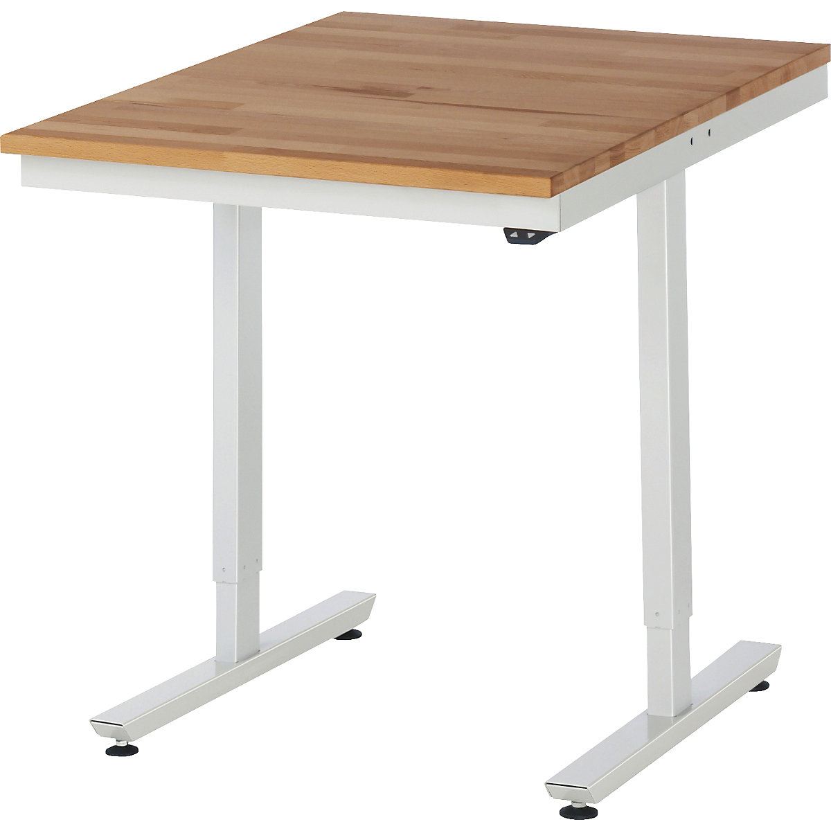 Stół roboczy, z elektryczną regulacją wysokości – RAU, lite drewno bukowe, nośność 150 kg, szer. x głęb. 750 x 1000 mm-7