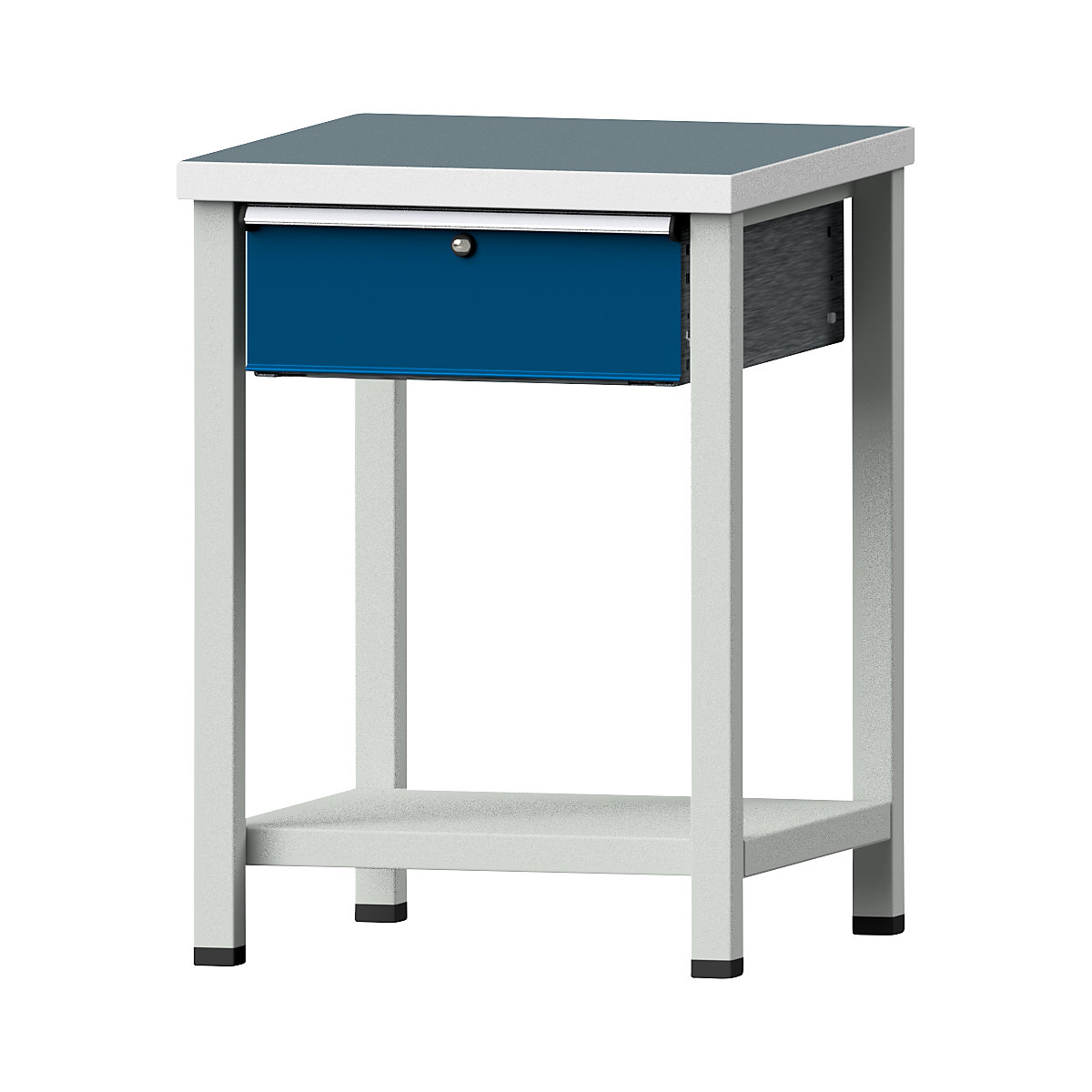 Kompaktowy stół warsztatowy – ANKE, szer. x głęb. 605 x 650 mm, 1 szuflada, stacjonarny, płyta uniwersalna-3