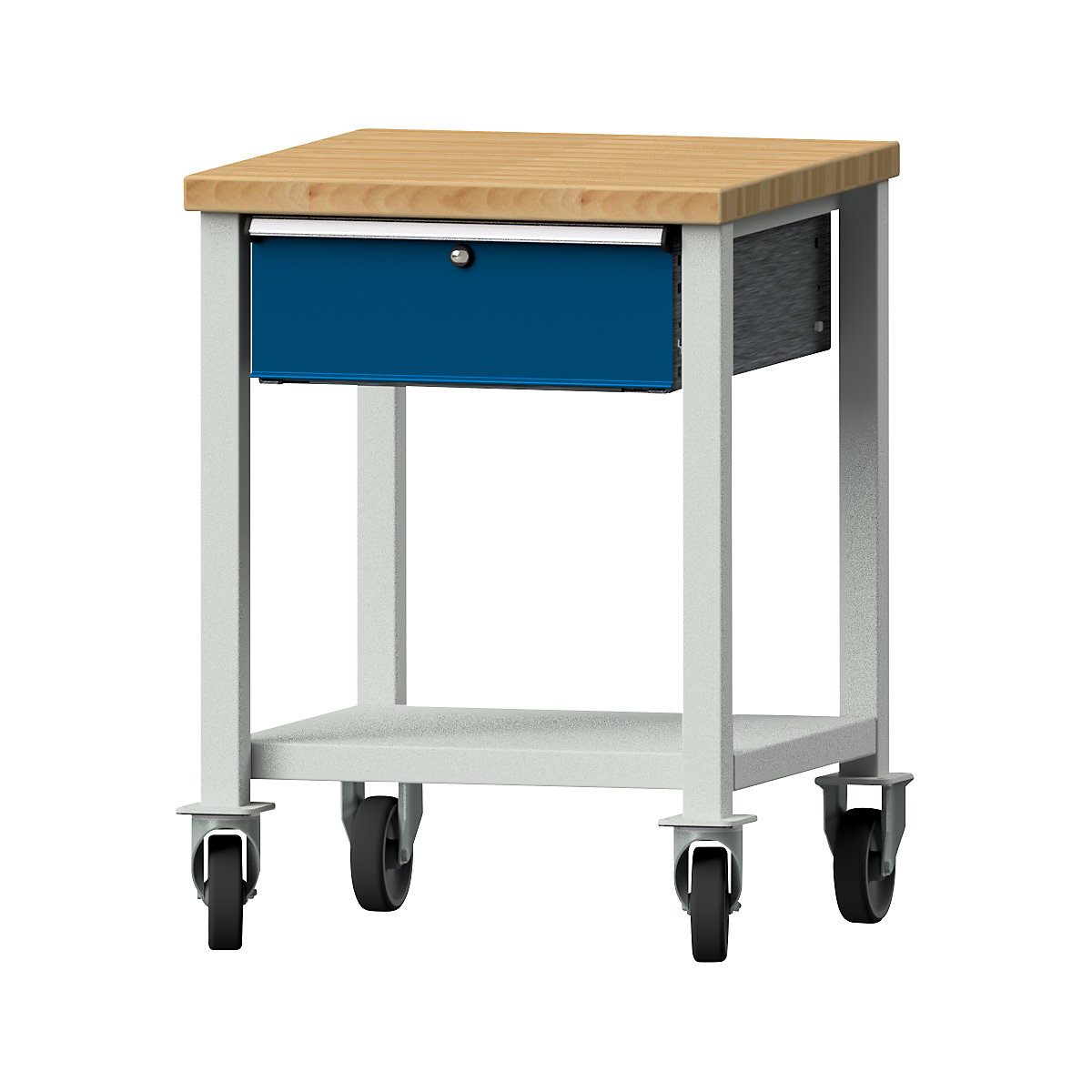 Kompaktowy stół warsztatowy – ANKE, szer. x głęb. 605 x 650 mm, 1 szuflada, ruchomy-6