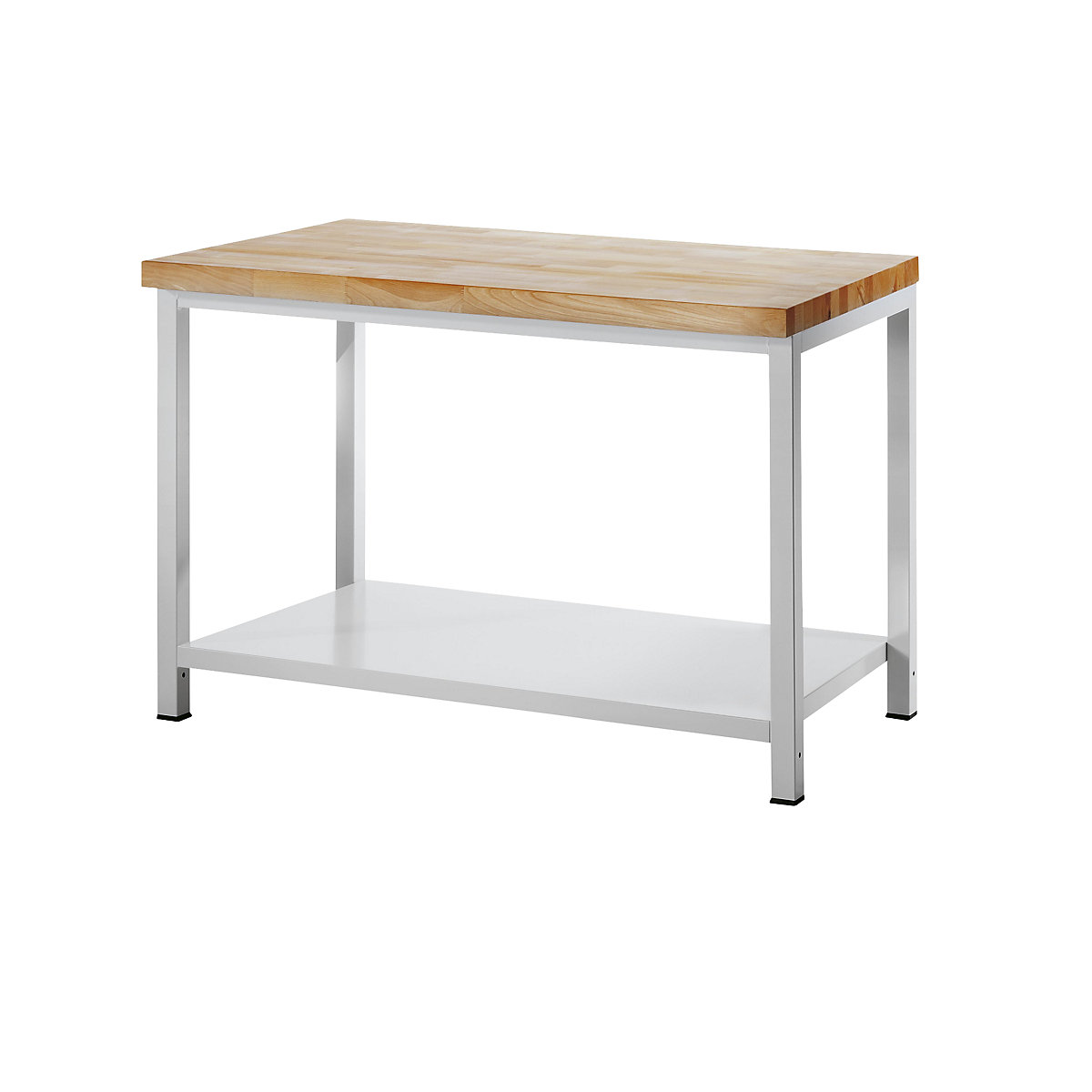 Stół warsztatowy, konstrukcja ramowa – RAU, 1 półka z blachy stalowej, głęb. 700 mm, szer. 1250 mm-4