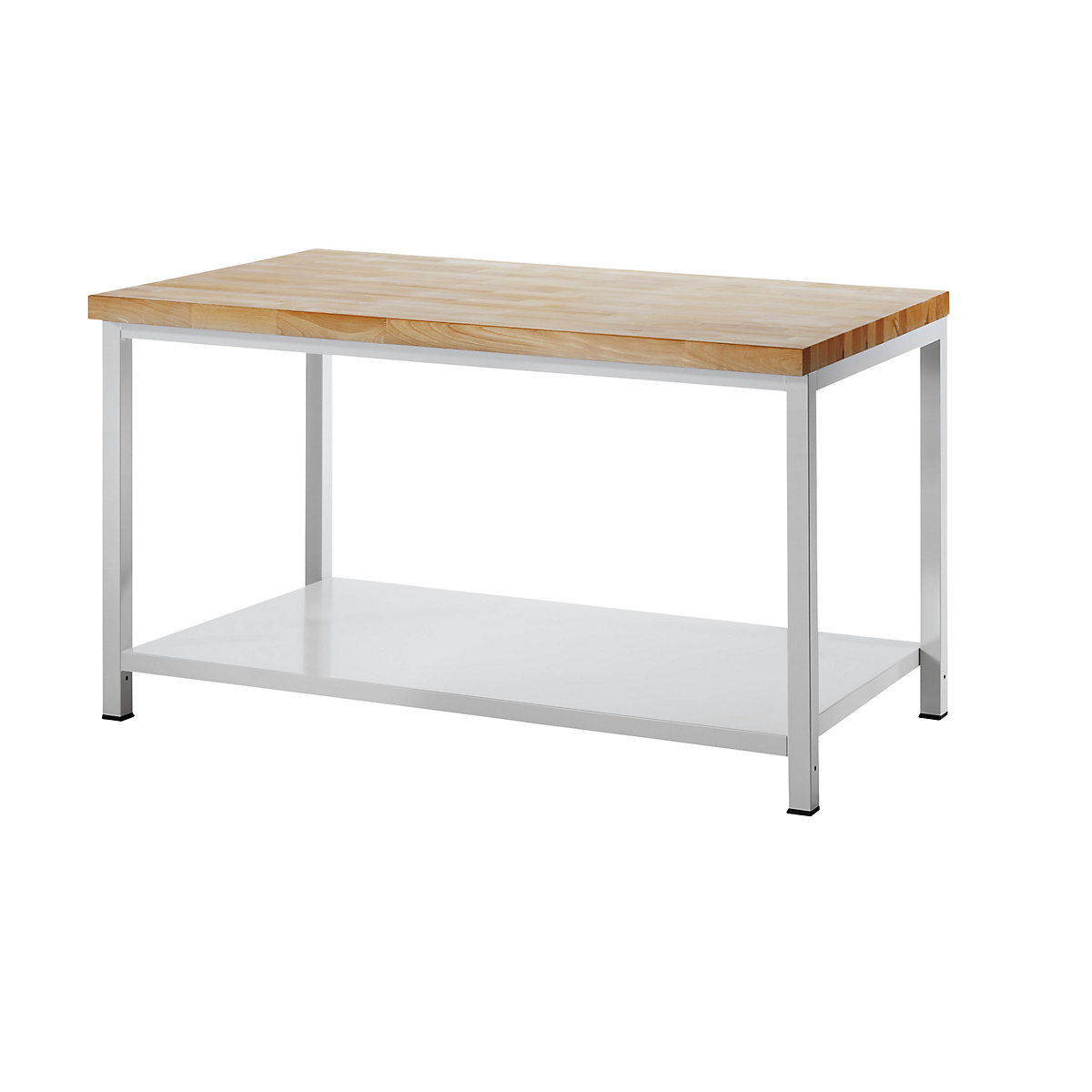 Stół warsztatowy, konstrukcja ramowa – RAU, 1 półka z blachy stalowej, głęb. 900 mm, szer. 1500 mm-3