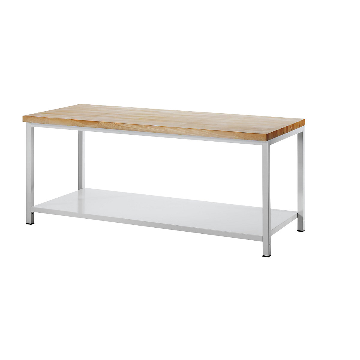 Stół warsztatowy, konstrukcja ramowa – RAU, 1 półka z blachy stalowej, głęb. 900 mm, szer. 2000 mm-5