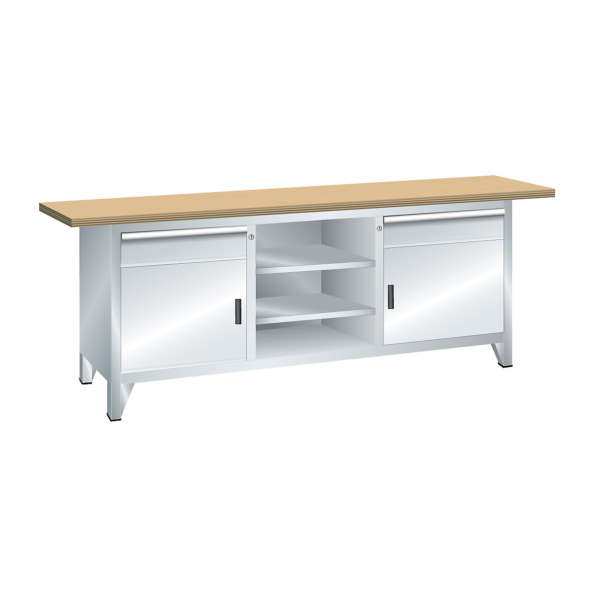 Stół warsztatowy, szerokość 2000 mm, konstrukcja ramowa – LISTA (Zdjęcie produktu 6)-5