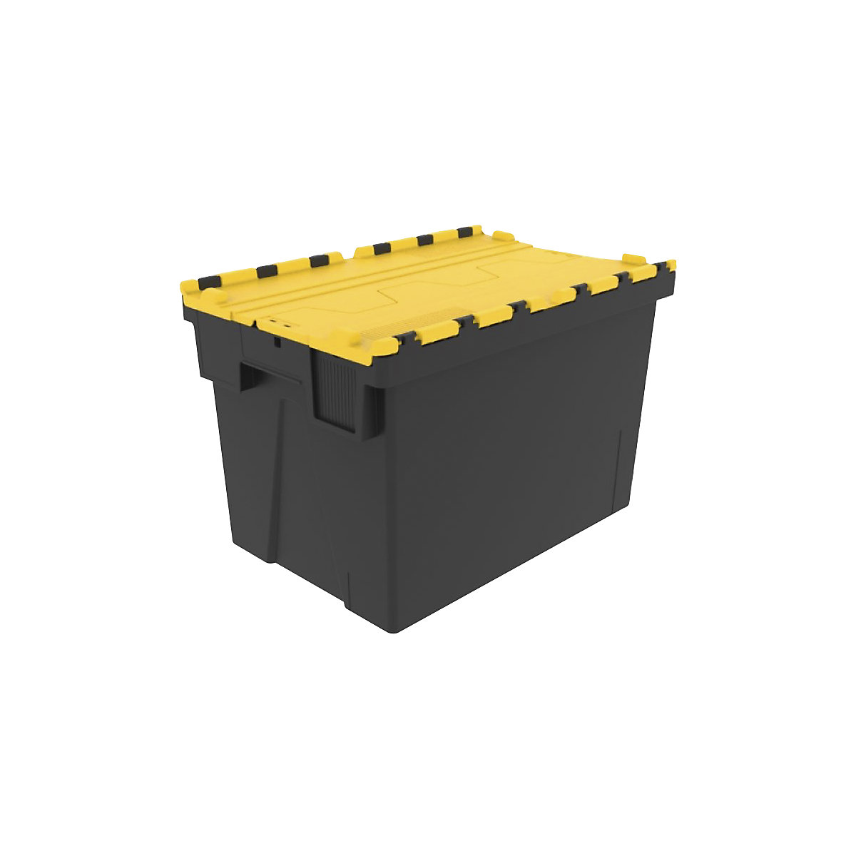 Bac gerbable réutilisable, L x l x h 600 x 400 x 400 mm, noir/jaune-3