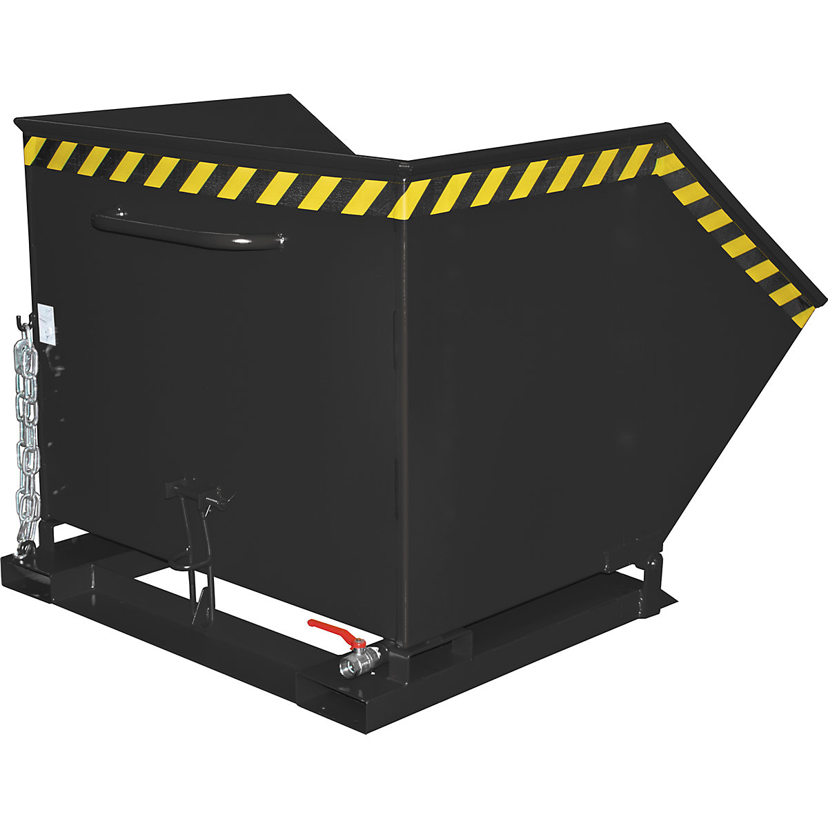 Benne basculante pour copeaux – eurokraft pro, capacité 1000 litres, gris noir-3