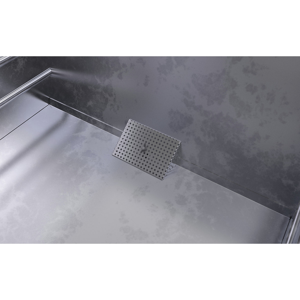 Conteneur basculant pour copeaux BSS avec tamis en tôle – eurokraft pro (Illustration du produit 2)-1