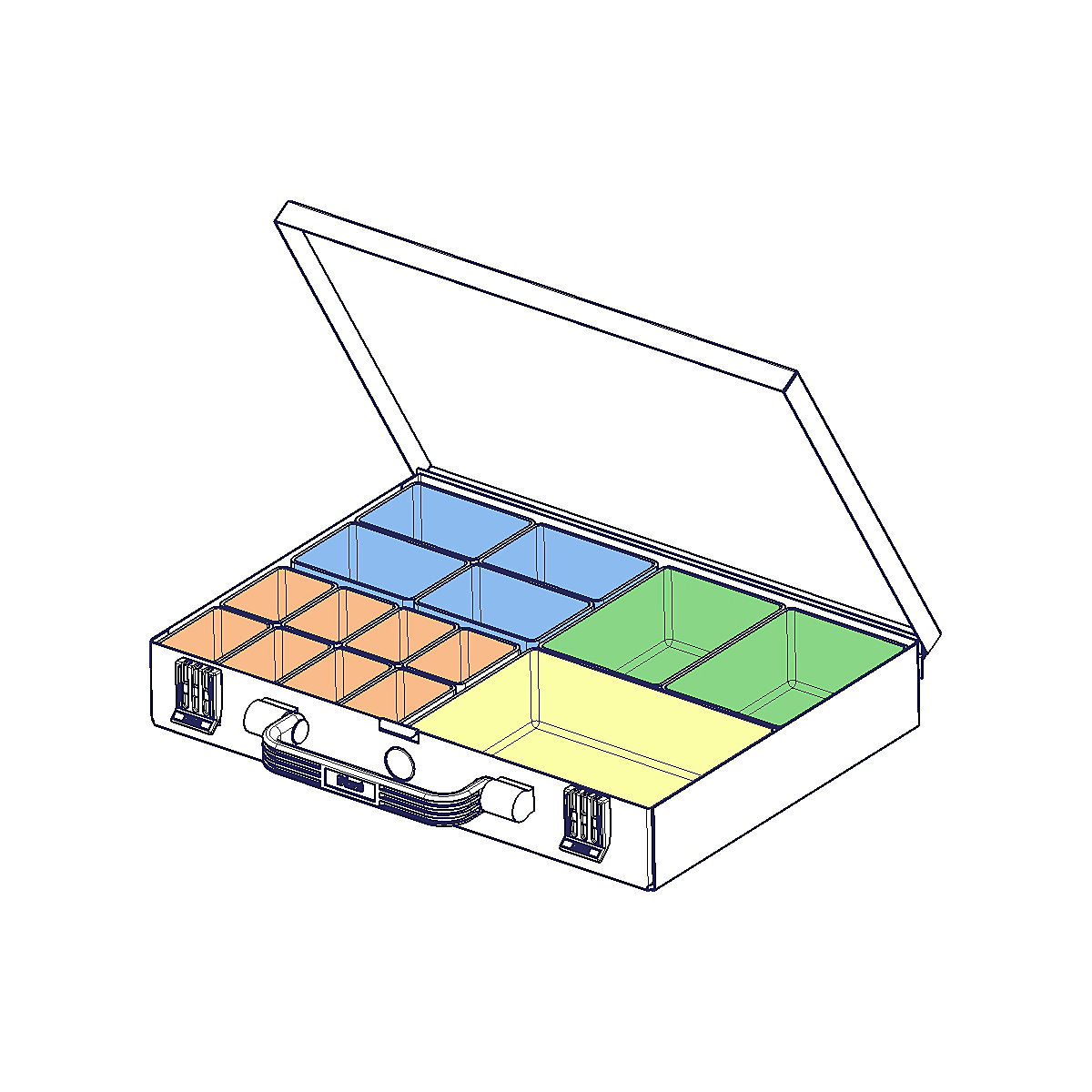Mallette de rangement en tôle d'acier – eurokraft pro (Illustration du produit 6)-5
