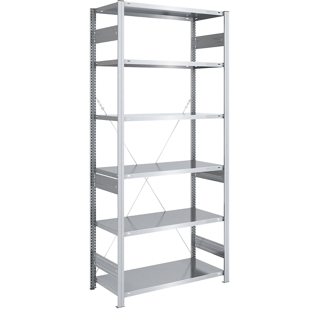 Rayonnage emboîtable pour charges lourdes – eurokraft pro, simple face, h x l x p 2500 x 1000 x 600 mm, galvanisé, rayonnage de base-143