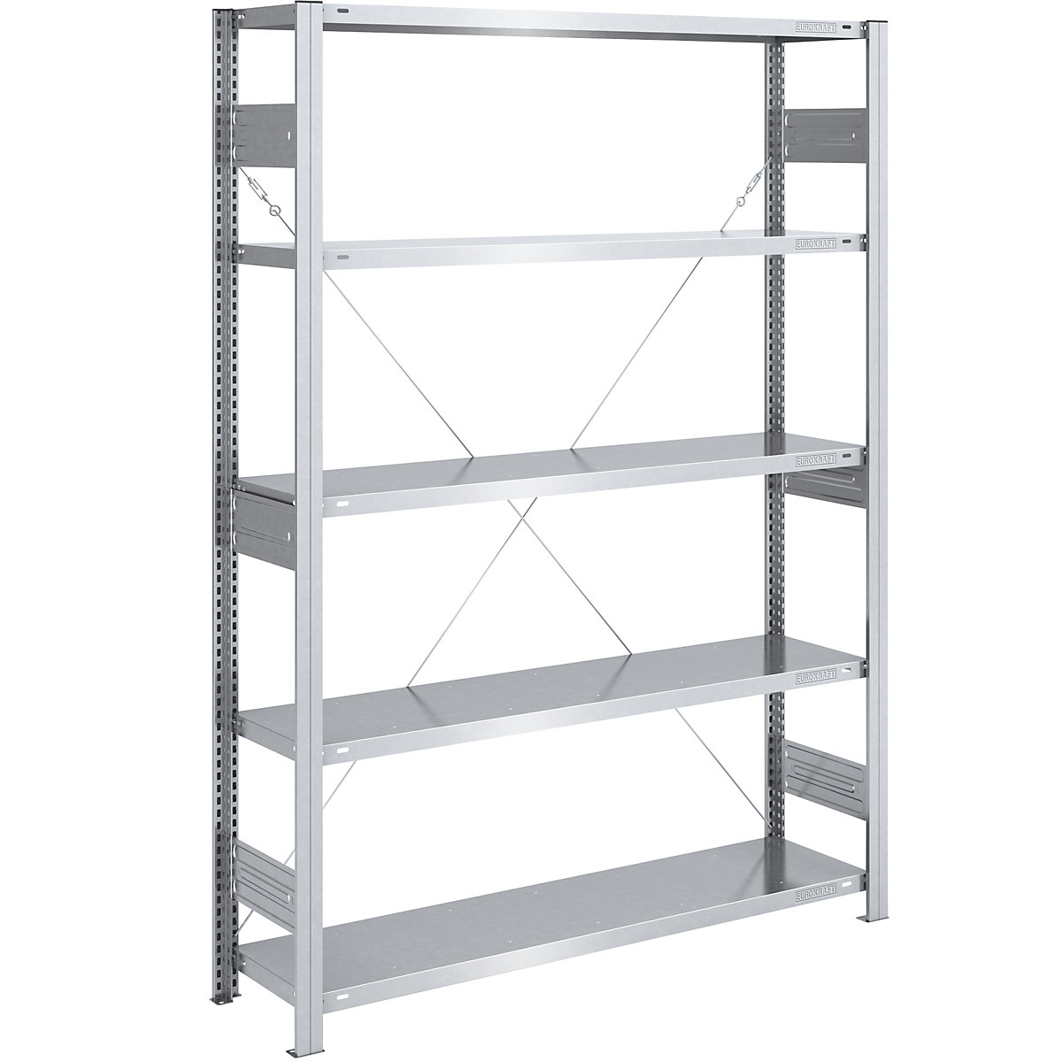 Rayonnage emboîtable pour charges lourdes – eurokraft pro, simple face, h x l x p 2000 x 1300 x 400 mm, galvanisé, rayonnage de base-137