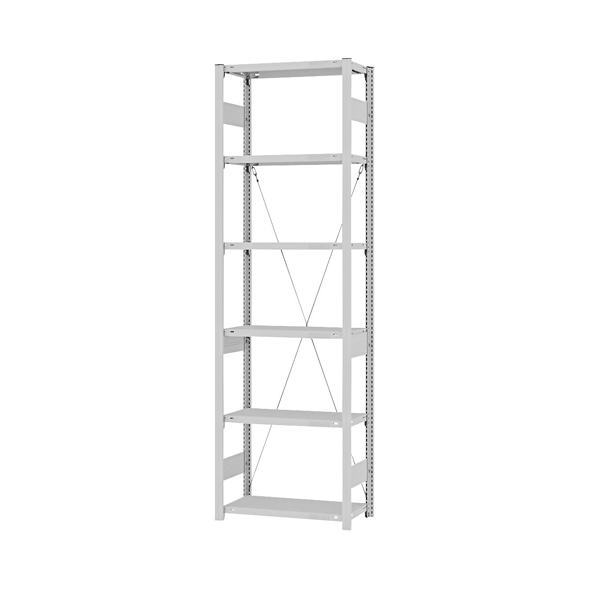 Rayonnage emboîtable pour charges lourdes – eurokraft pro, simple face, h x l x p 2500 x 750 x 300 mm, gris, rayonnage de base-24