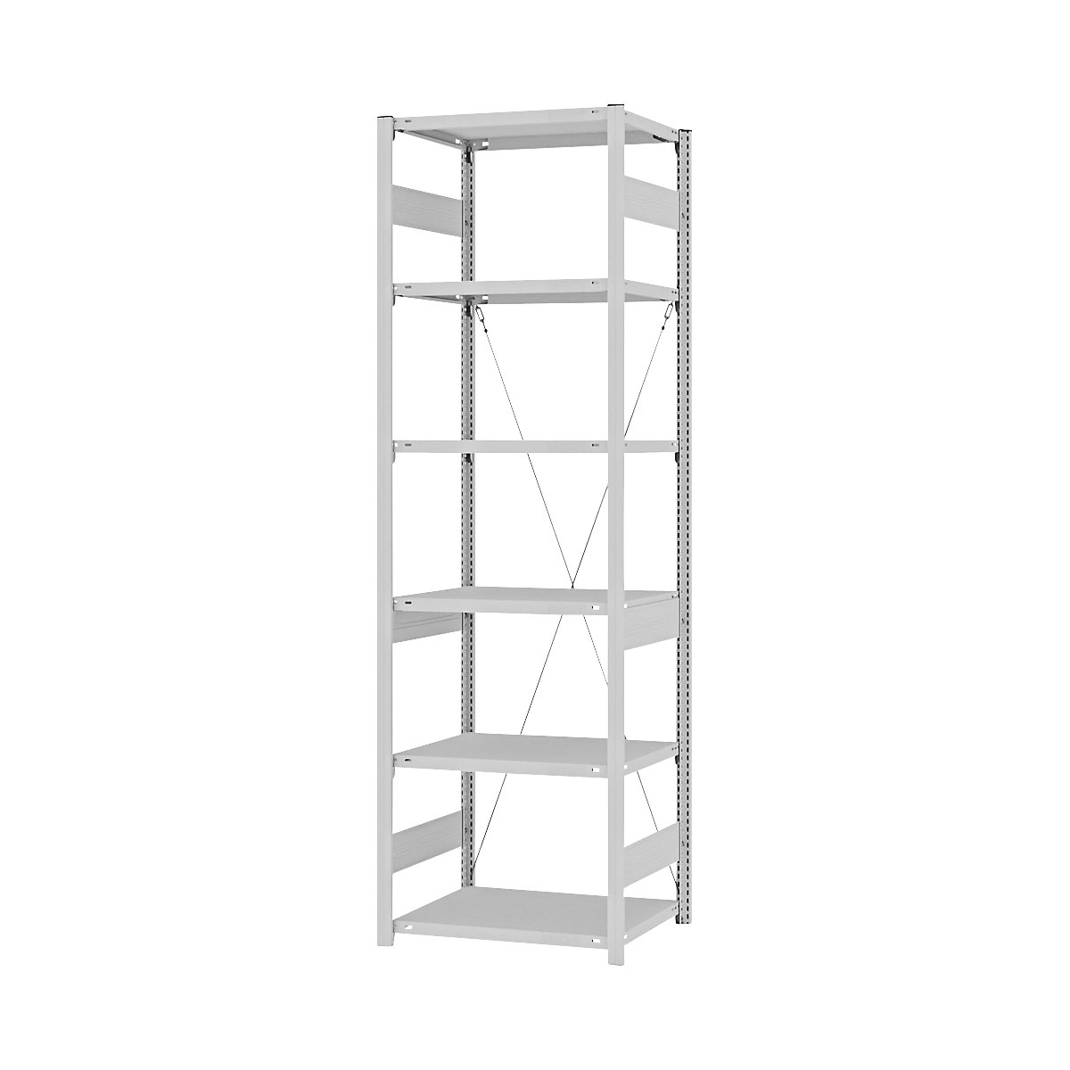 Rayonnage emboîtable pour charges lourdes – eurokraft pro, simple face, h x l x p 2500 x 750 x 500 mm, gris, rayonnage de base-140