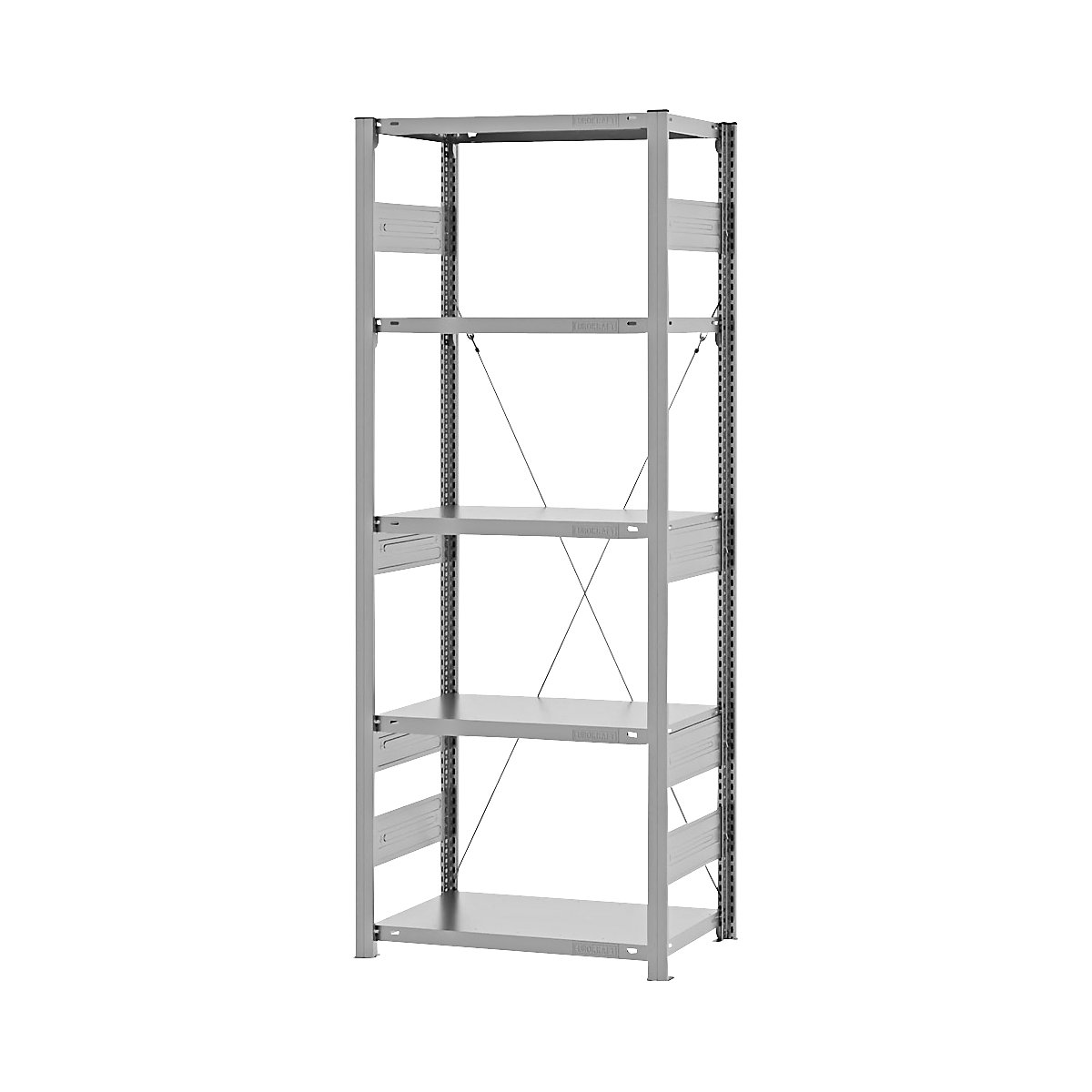 Rayonnage emboîtable pour charges lourdes – eurokraft pro, simple face, h x l x p 2000 x 750 x 400 mm, galvanisé, rayonnage de base-84