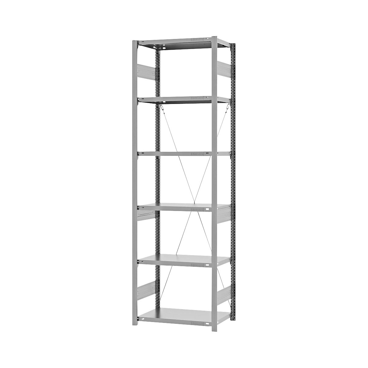 Rayonnage emboîtable pour charges lourdes – eurokraft pro, simple face, h x l x p 2500 x 750 x 400 mm, galvanisé, rayonnage de base-119