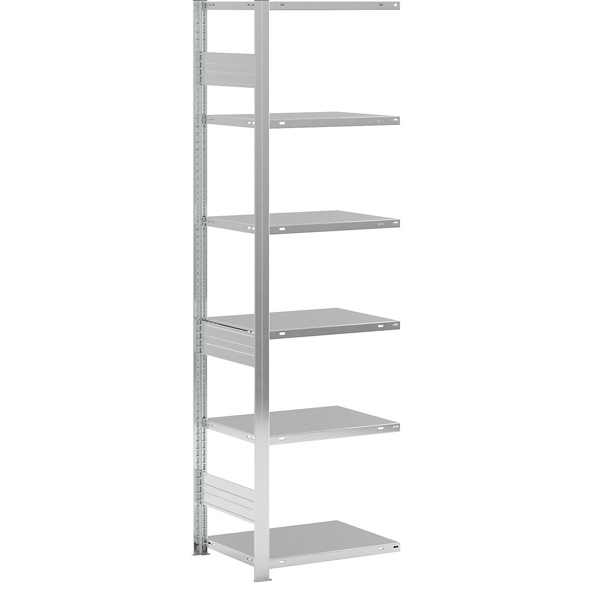 Rayonnage emboîtable pour charges lourdes – eurokraft pro, simple face, h x l x p 2500 x 750 x 600 mm, galvanisé, rayonnage additionnel-135