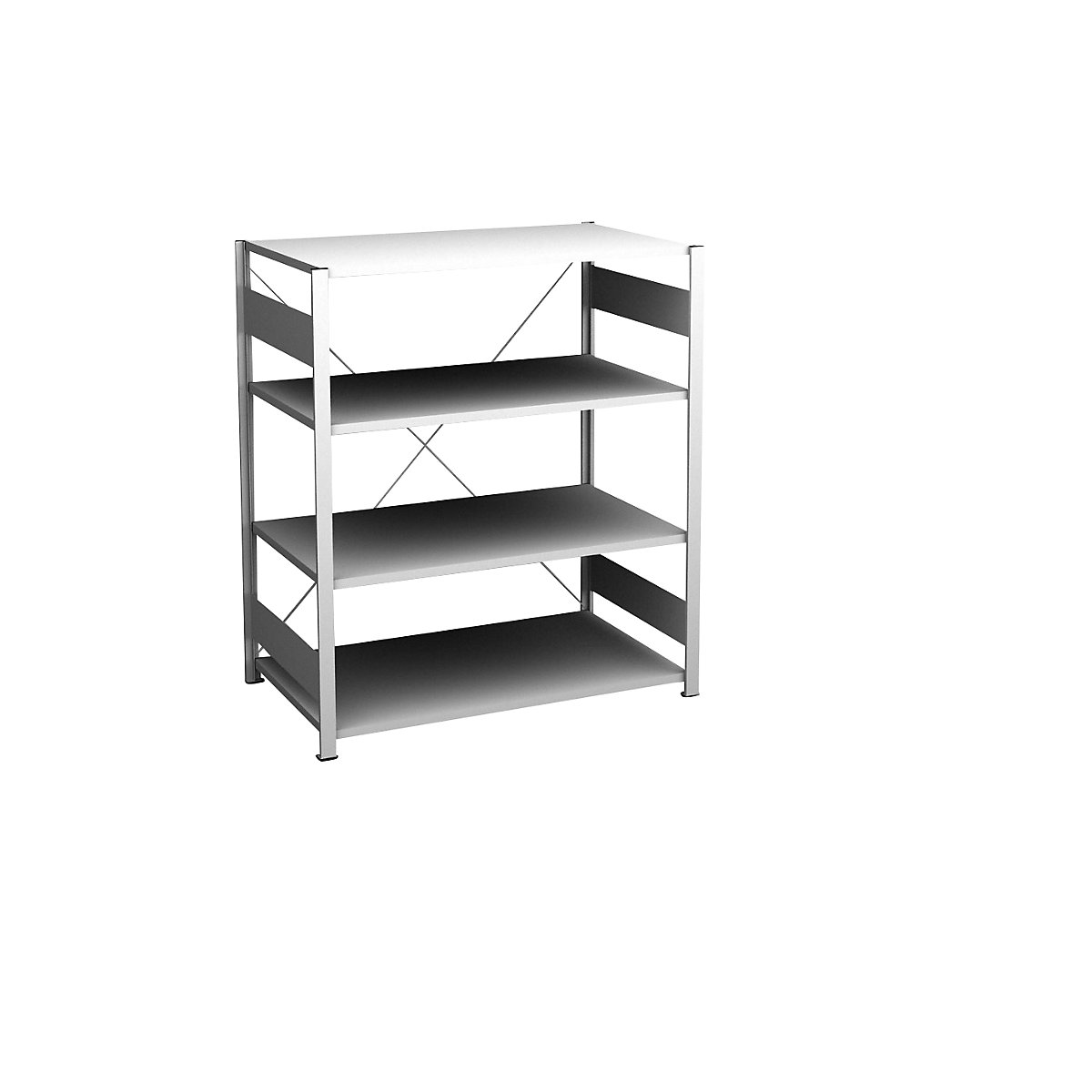 Rayonnage emboîtable, version légère – eurokraft pro, simple face, h x l x p 1200 x 1000 x 600 mm, gris, rayonnage de base-222