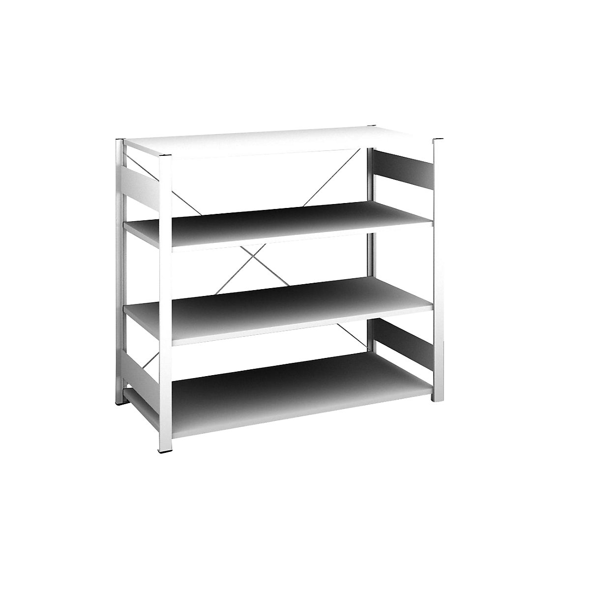 Rayonnage emboîtable, version légère – eurokraft pro, simple face, h x l x p 1200 x 1300 x 600 mm, gris, rayonnage de base-110