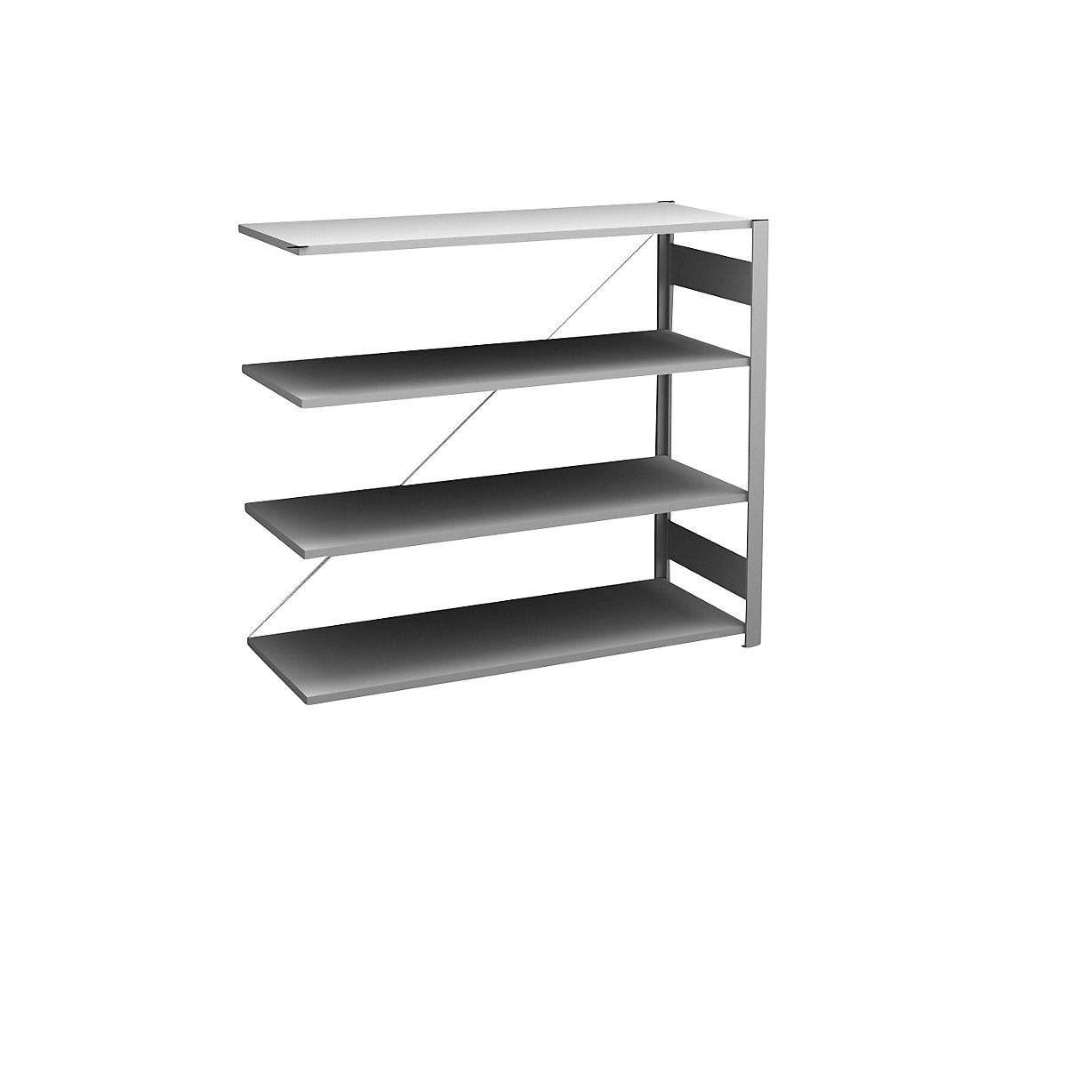 Rayonnage emboîtable, version légère – eurokraft pro, simple face, h x l x p 1200 x 1300 x 500 mm, galvanisé, rayonnage additionnel-233