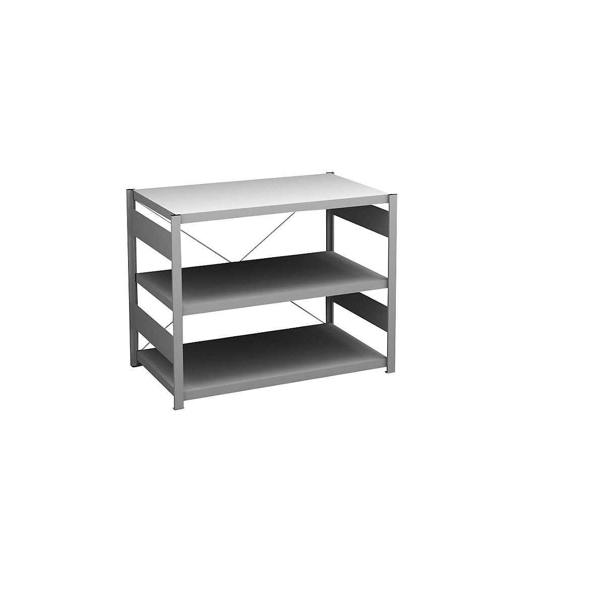 Rayonnage emboîtable, version légère – eurokraft pro, simple face, h x l x p 825 x 1000 x 600 mm, galvanisé, rayonnage de base-22