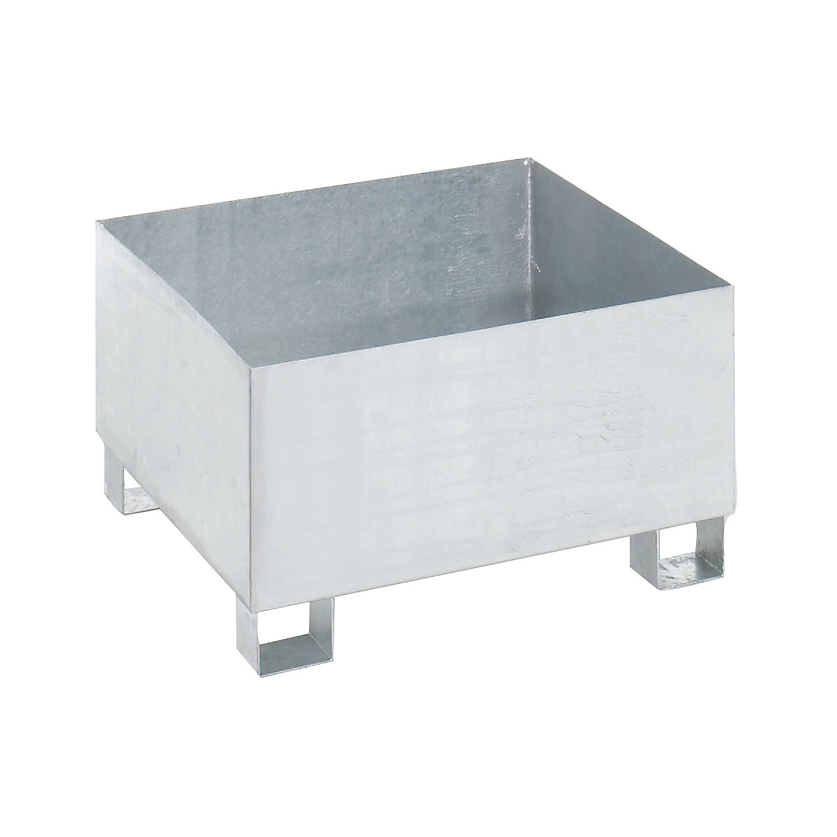 Cuve de rétention en acier pour fûts de 200 litres – eurokraft basic, L x l x h 800 x 800 x 465 mm, modèle homologué, galvanisé à chaud, sans caillebotis-2