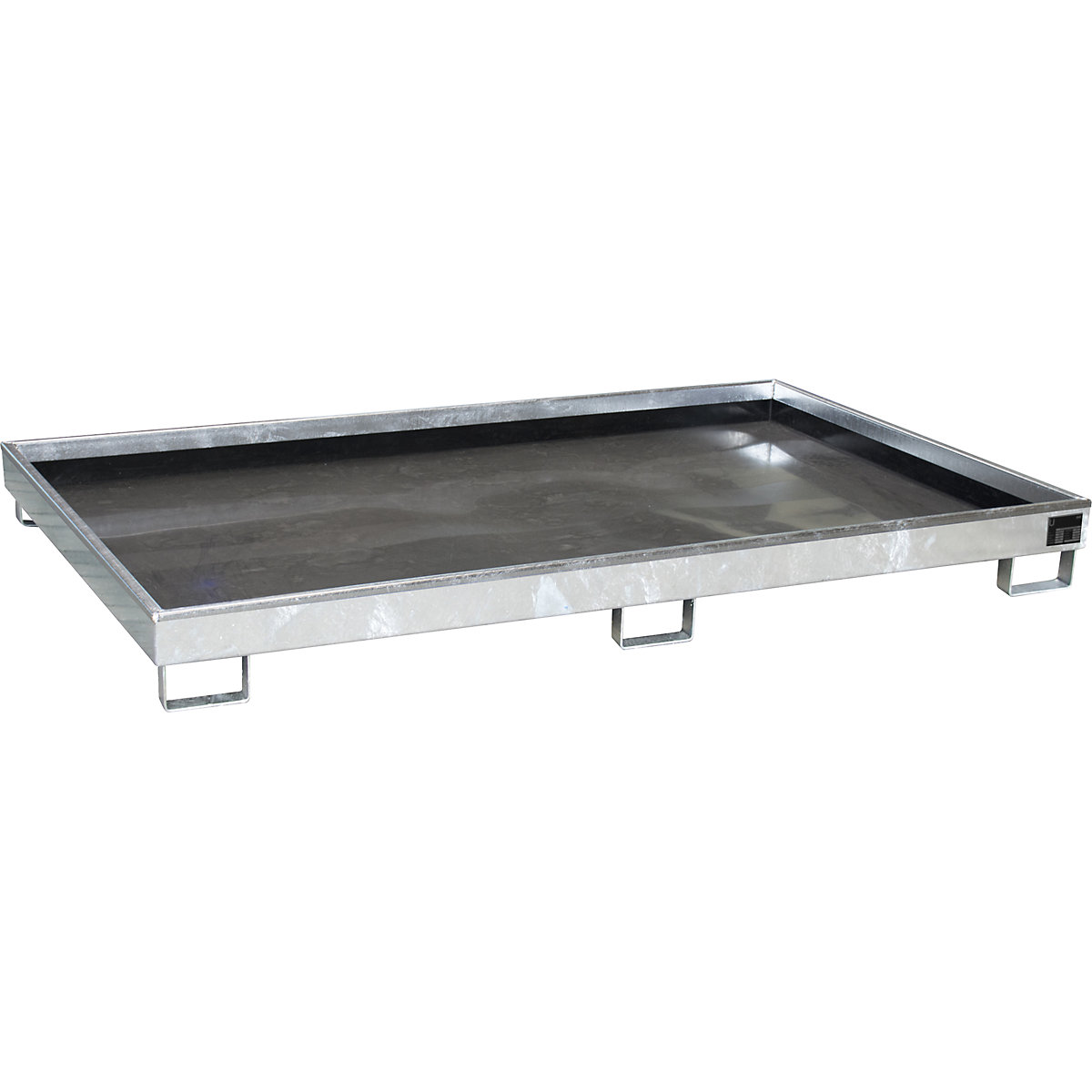 Cuve de rétention pour rayonnage avec insert en polyéthylène - eurokraft pro