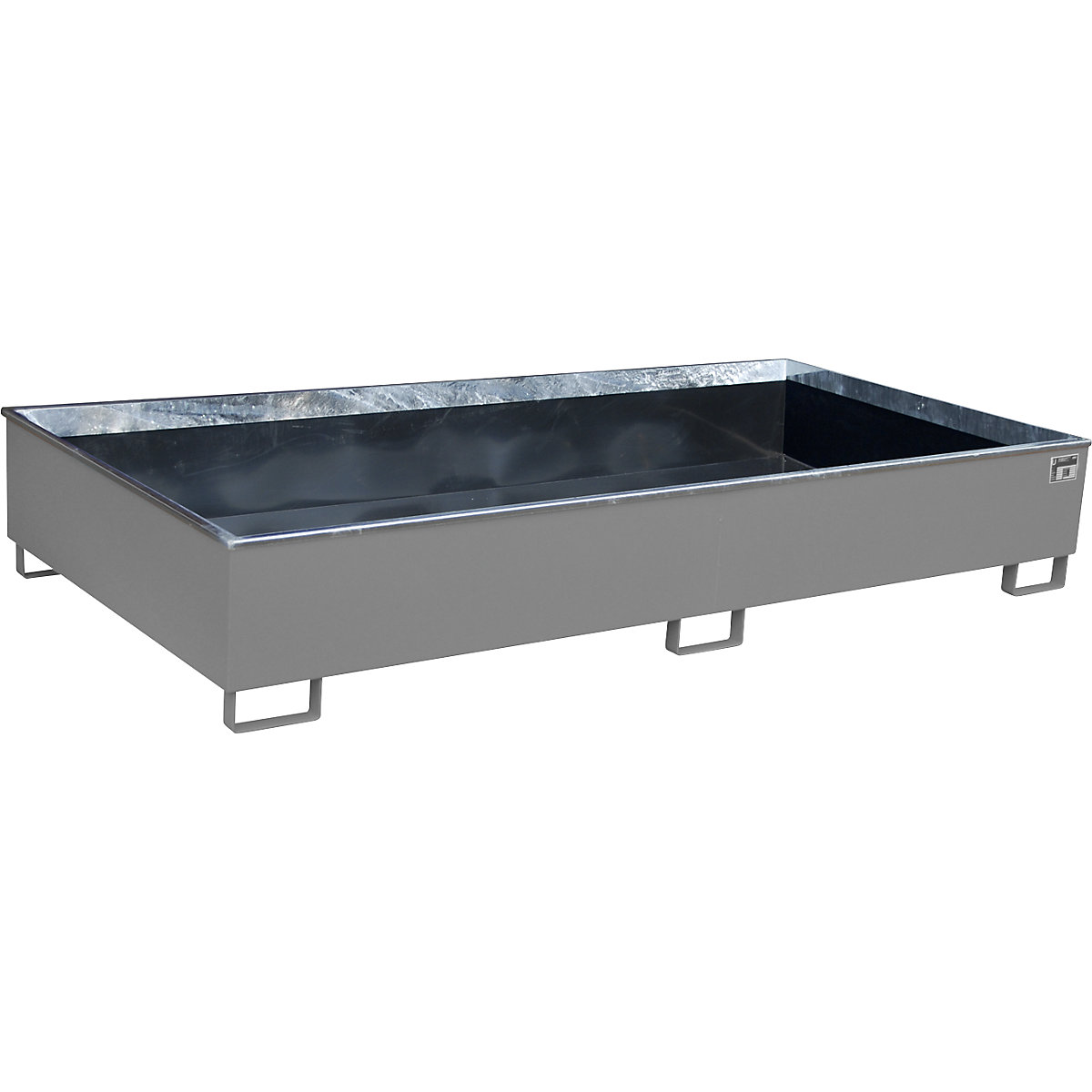 Cuve de rétention pour rayonnage avec insert en polyéthylène &ndash; eurokraft pro
