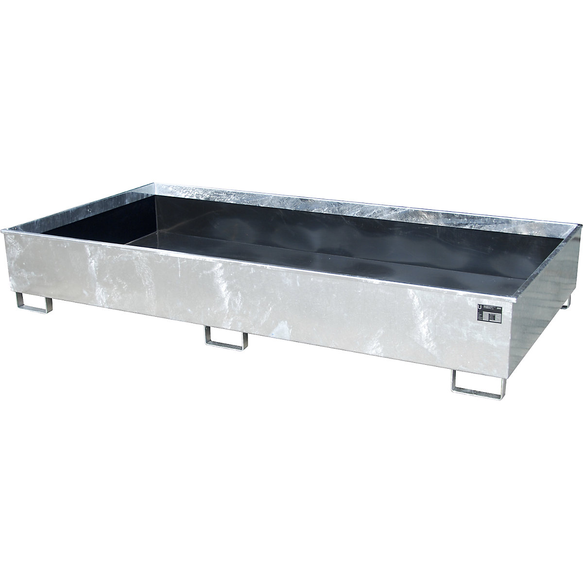 Cuve de rétention pour rayonnage avec insert en polyéthylène - eurokraft pro