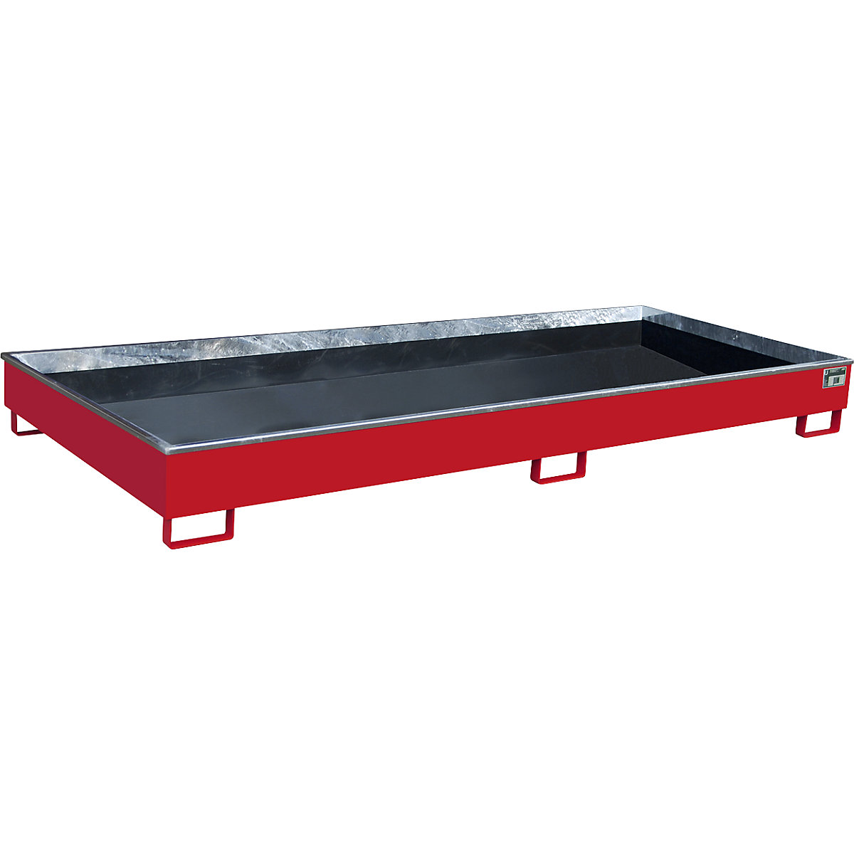 Cuve de rétention pour rayonnage avec insert en polyéthylène - eurokraft pro