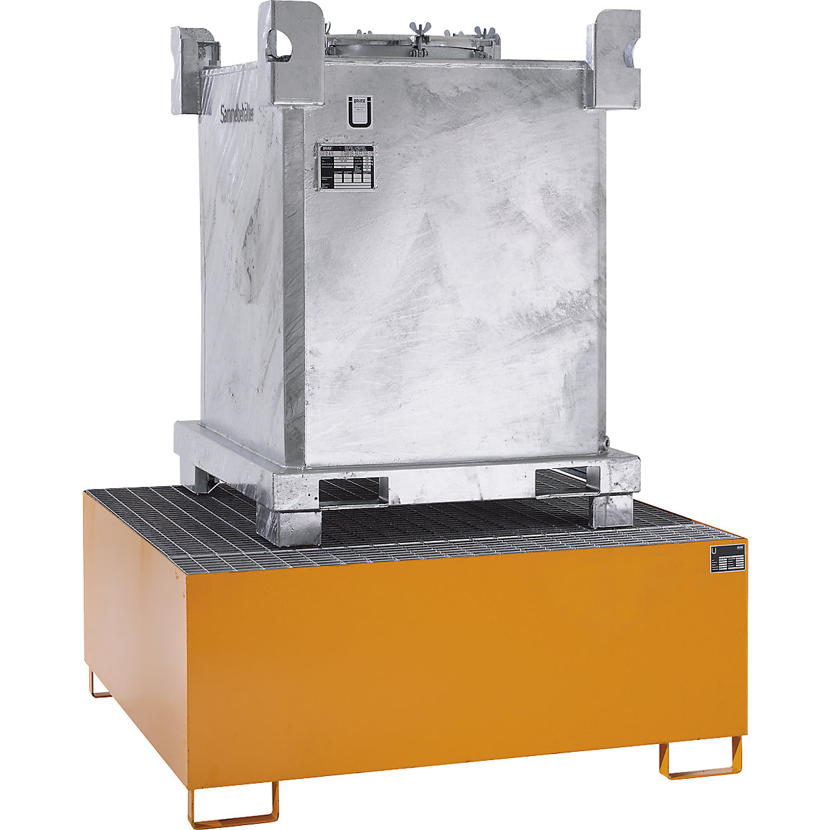 Cuve De Rétention Acier Galvanisé Pour 1 IBC 1000 Litres - Dimensions 795x1220x1220 Mm - Capacité 1250 Kg - Garantie 5 Ans