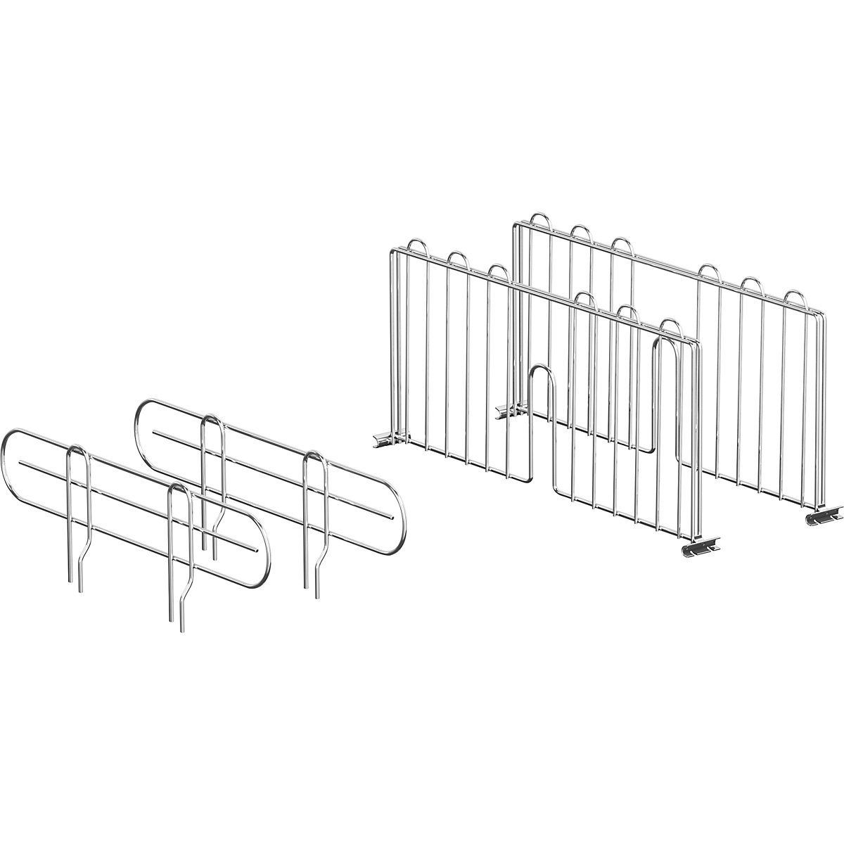 Set of shelf dividers and lateral stops