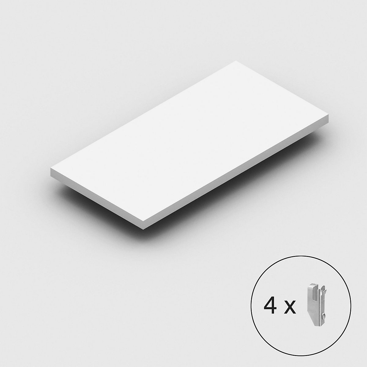 Shelf light grey RAL 7035, for boltless shelving unit - eurokraft pro