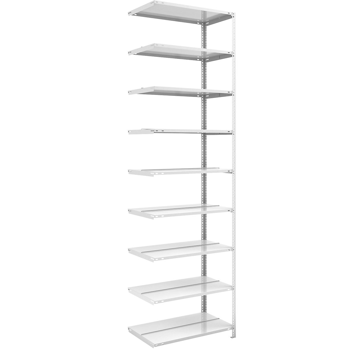 Bolt-together archive shelving, light grey RAL 7035 - hofe