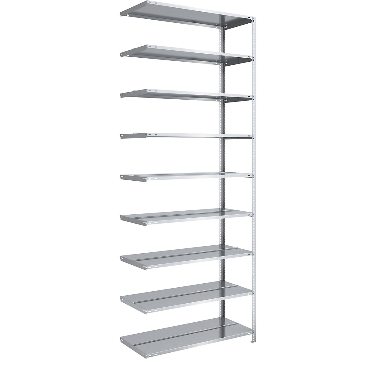 Bolt-together archive shelving, zinc plated - hofe