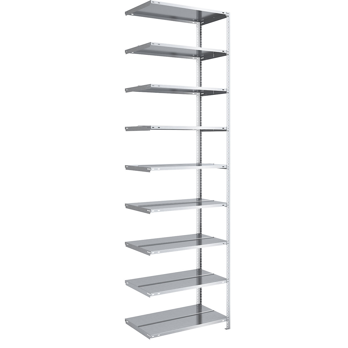 Bolt-together archive shelving, zinc plated - hofe