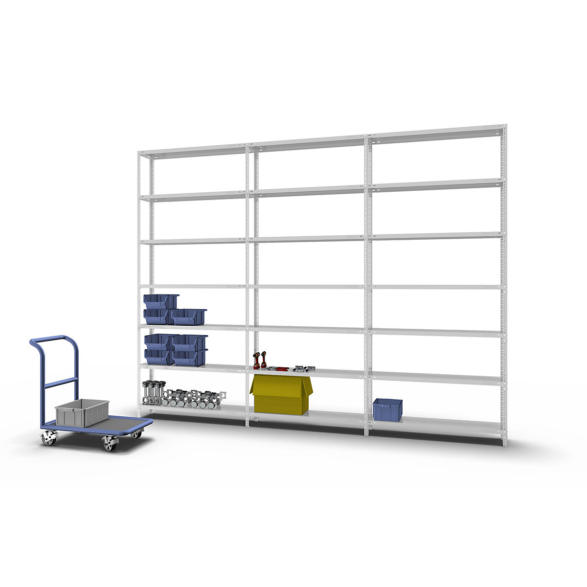 Bolt-together shelf unit, light duty, plastic coated – eurokraft pro (Product illustration 2)-1